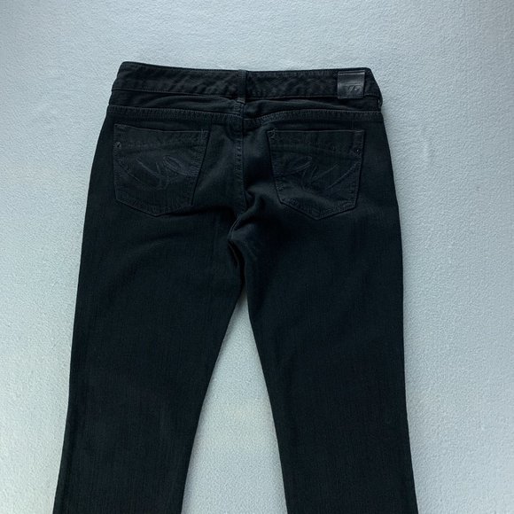 **SOLD**X2 Womens Jeans 2R 2 x 31.5" Black Skinny Low Rise Denim W01 - Picture 5 of 13